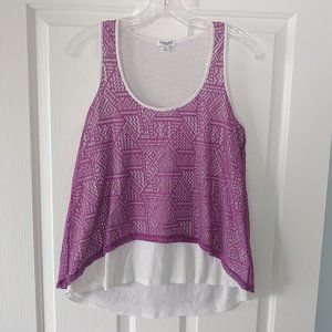 Splendid fuschia and white layered crocheted tank
